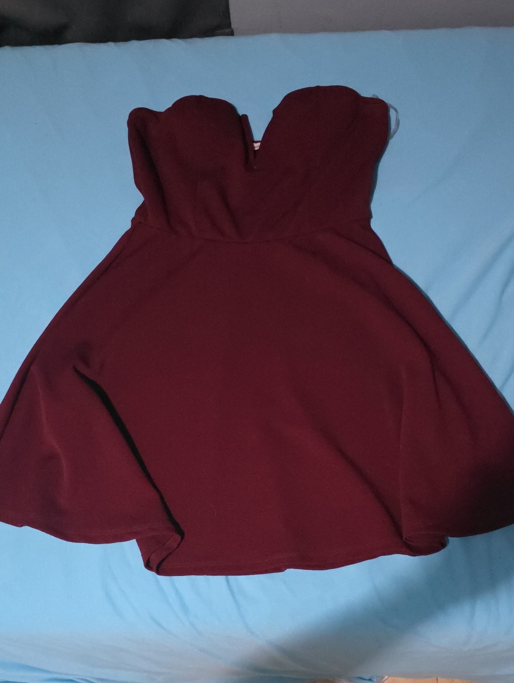 Vintage Charlotte Russe Strapless Cowl Neck Dress in Burgundy Wine